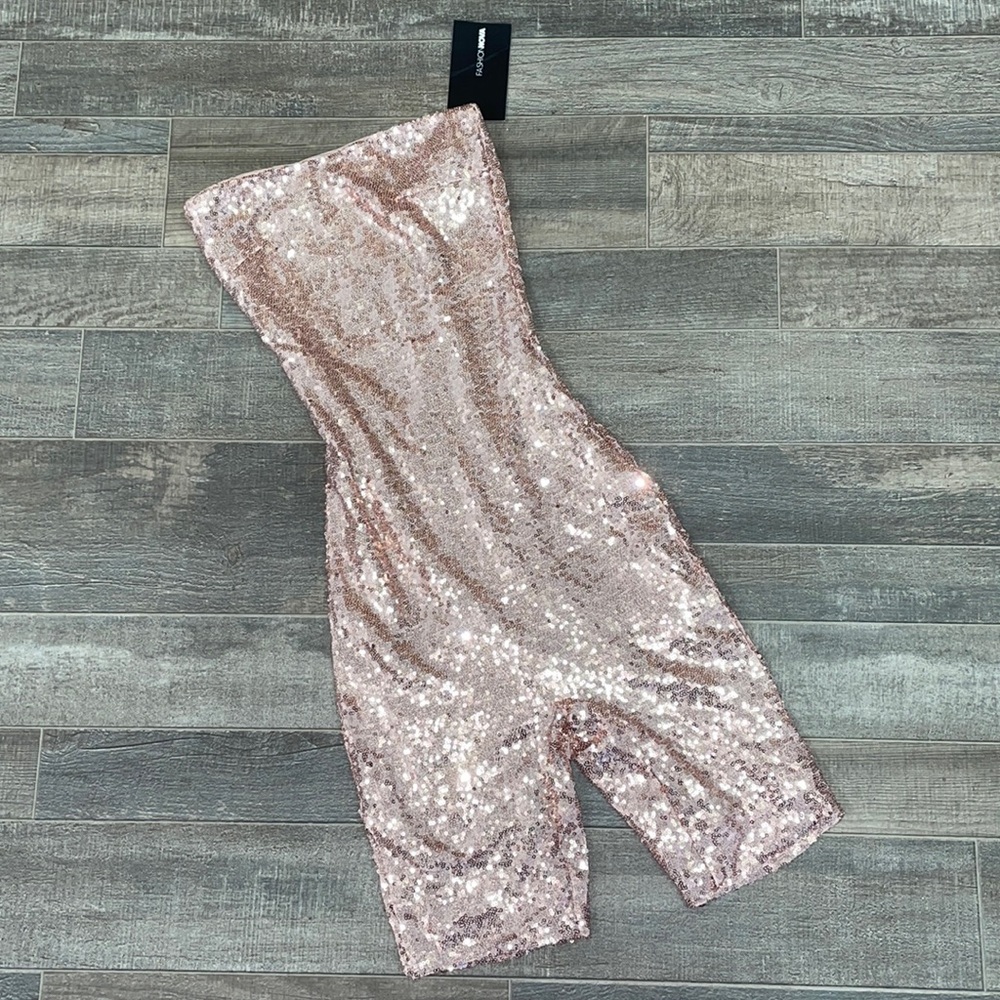 Fashion Nova Sequin‎ Birthday Bash Romper NWT